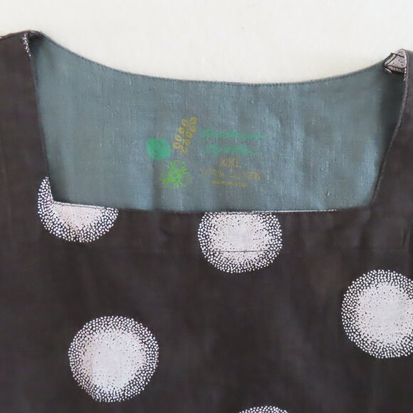 Gudrun Sjoden linen dress big dot circle print XXL - Picture 3 of 13